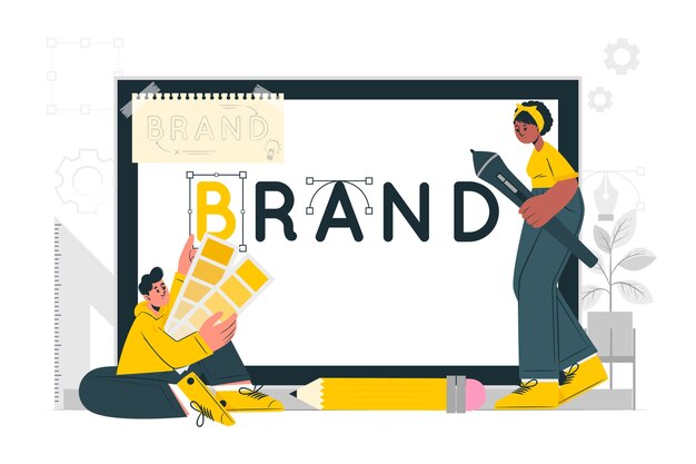 Ilustración del concepto de creación de marca