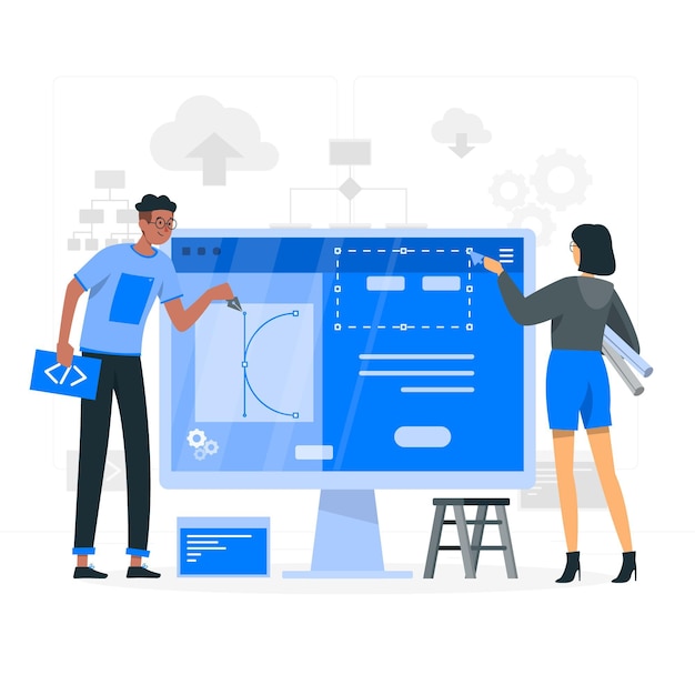 Ilustración del concepto de creador de sitio web