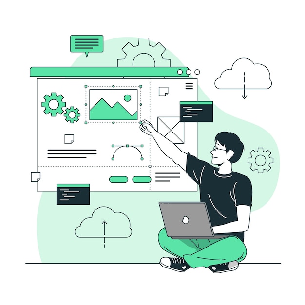 Ilustración del concepto del creador del sitio web