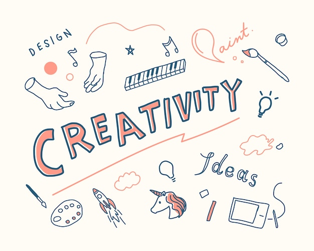 Ilustración del concepto de creatividad e innovación