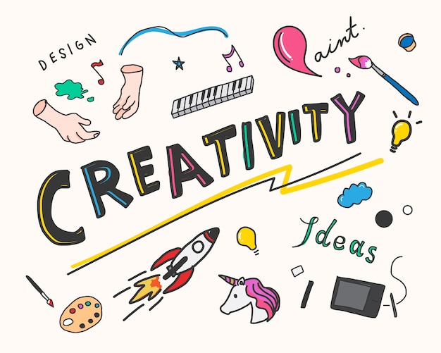 Ilustración del concepto de creatividad e innovación