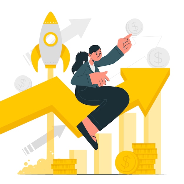 Ilustración del concepto de crecimiento empresarial
