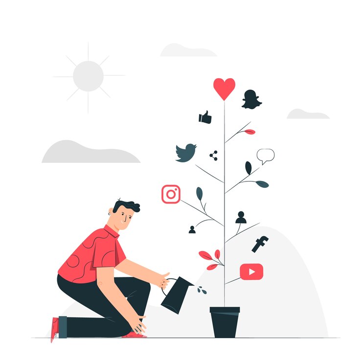 Vector gratuito ilustración del concepto de crecimiento social