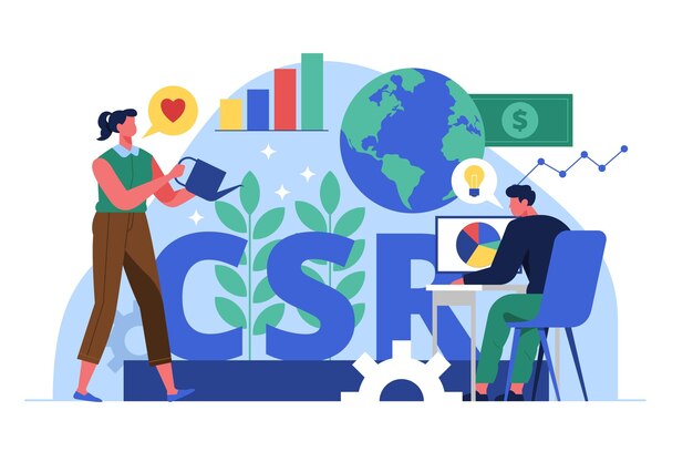 Ilustración de concepto de csr dibujado a mano