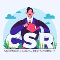 Vector gratuito ilustración del concepto de csr plana