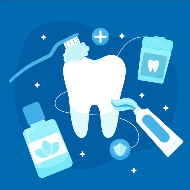 Ilustración del concepto de cuidado dental