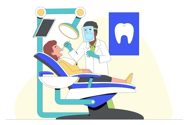 Ilustración del concepto de cuidado dental