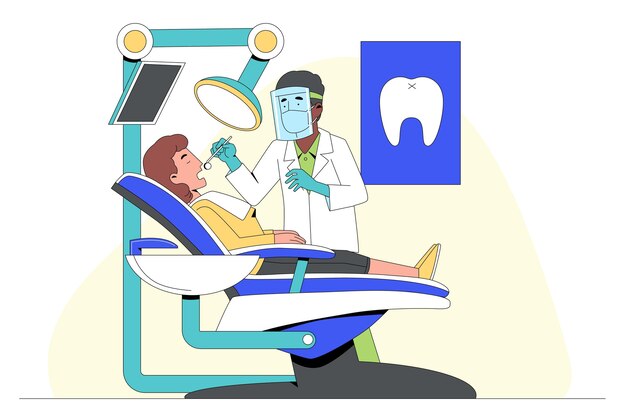 Ilustración del concepto de cuidado dental