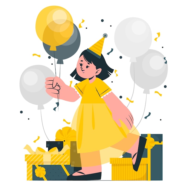 Vector gratuito ilustración del concepto de cumpleañera