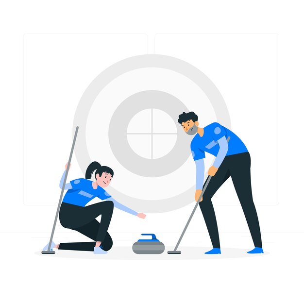 Ilustración del concepto de curling