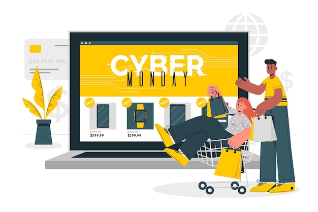 Ilustración del concepto de cyber monday