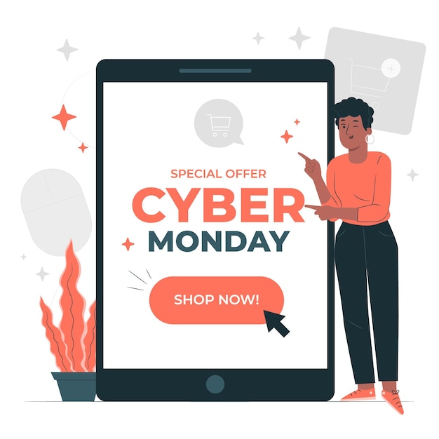 Ilustración del concepto de Cyber Monday