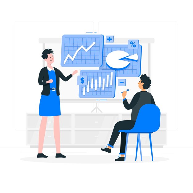 Ilustración del concepto de datos financieros