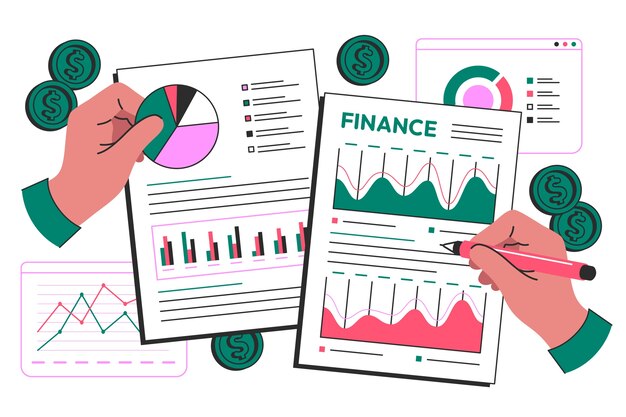 Ilustración del concepto de datos financieros