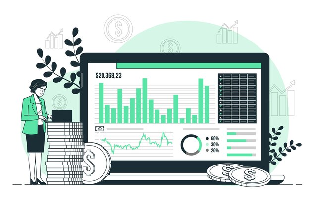 Ilustración del concepto de datos de inversión