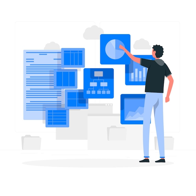 Vector gratuito ilustración del concepto de datos visuales