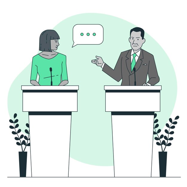 Ilustración del concepto de debate político