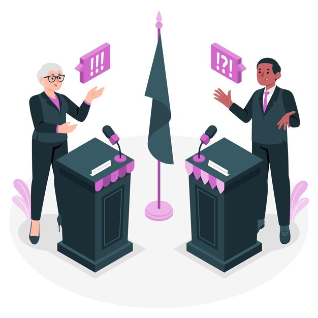 Ilustración del concepto de debate político