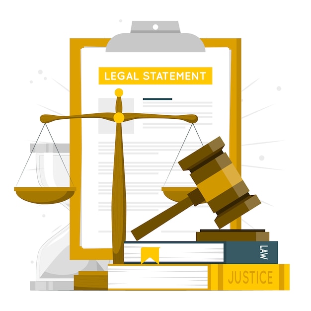 Ilustración del concepto de declaración legal