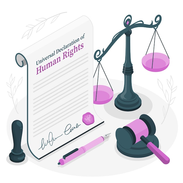 Vector gratuito ilustración del concepto de declaración universal de derechos humanos