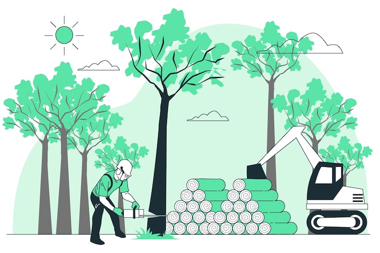 Vector gratuito ilustración del concepto de deforestación