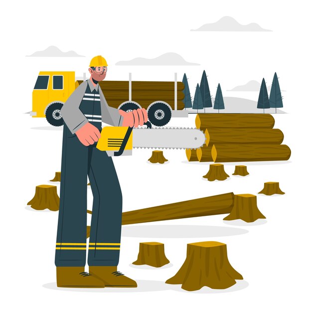 Ilustración del concepto de deforestación