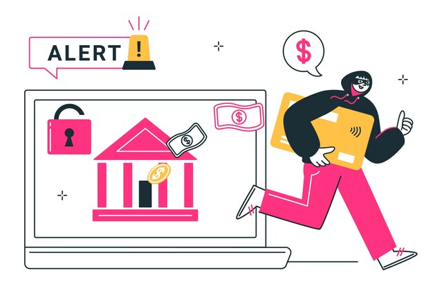 Ilustración del concepto de delitos digitales en la industria de la panadería