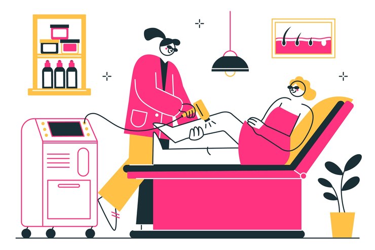 Vector gratuito ilustración del concepto de depilación láser