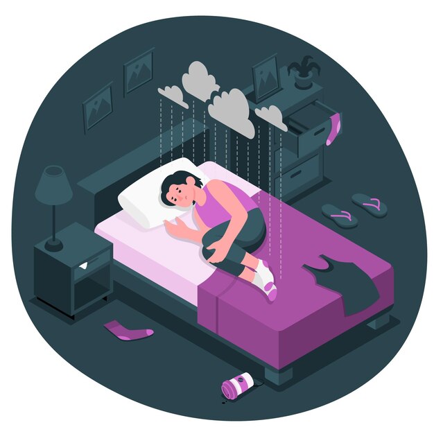 Ilustración del concepto de depresión