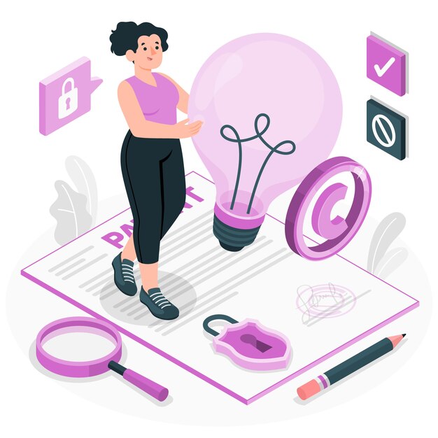 Ilustración del concepto de derechos de autor