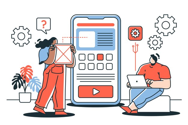 Ilustración del concepto de desarrollo de aplicaciones