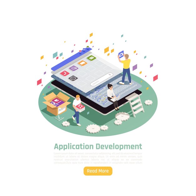 Ilustración del concepto de desarrollo de aplicaciones