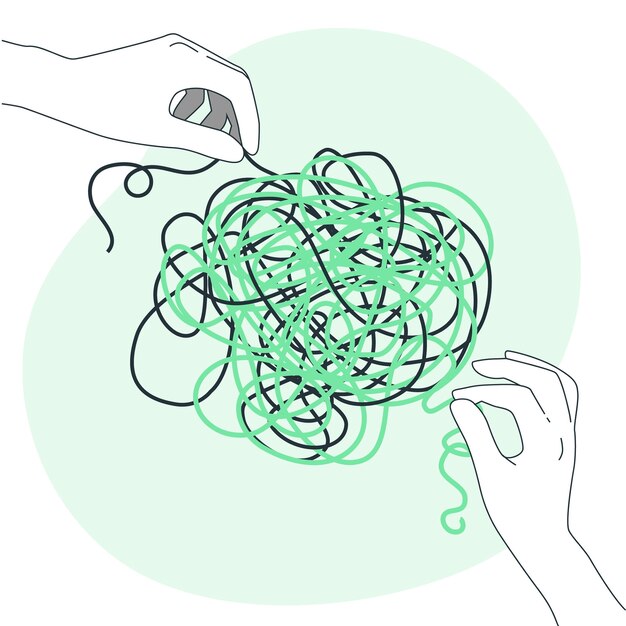 Ilustración del concepto de desenredar