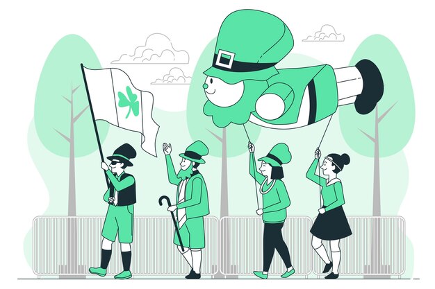 Ilustración del concepto del desfile del día de san patricio