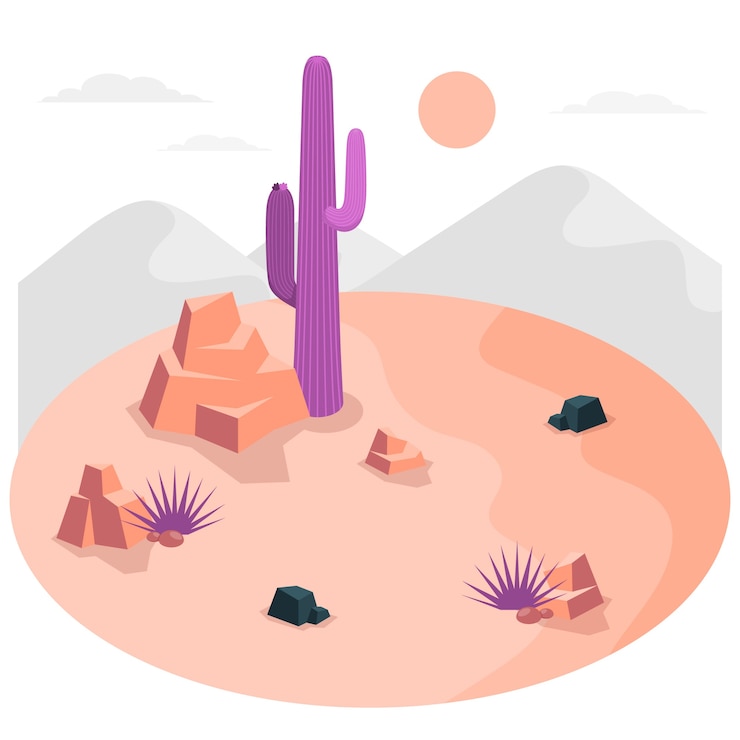 Vector gratuito ilustración del concepto de desierto