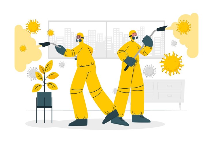 Vector gratuito ilustración del concepto de desinfección de virus