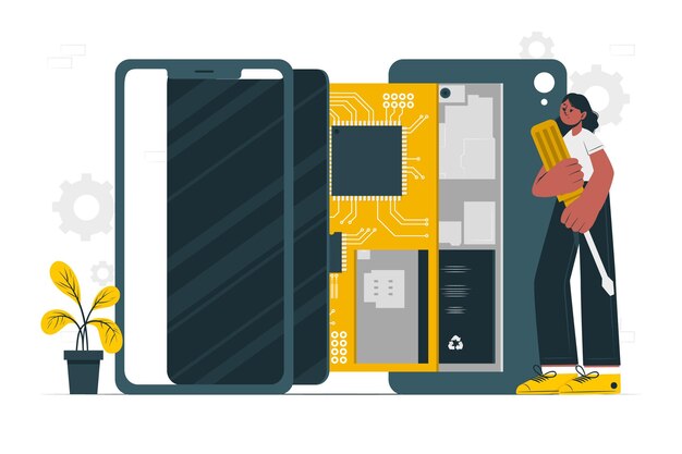 Ilustración del concepto de desmontaje del producto