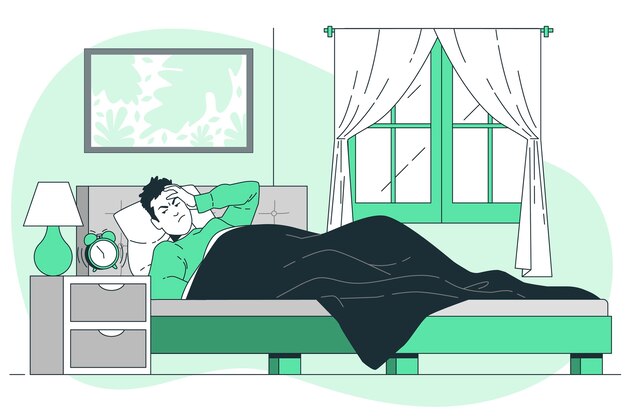 Ilustración de concepto de despertar enojado