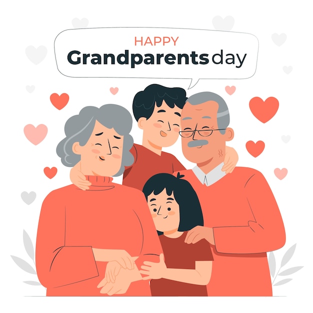 Vector gratuito ilustración del concepto del día de los abuelos