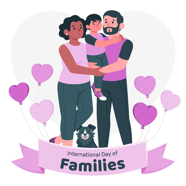 Ilustración del concepto del día internacional de las familias