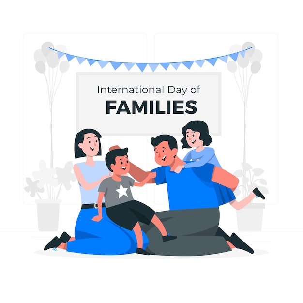 Ilustración del concepto del día internacional de las familias