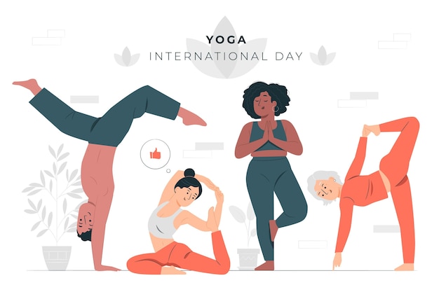 Ilustración del concepto de día internacional de yoga