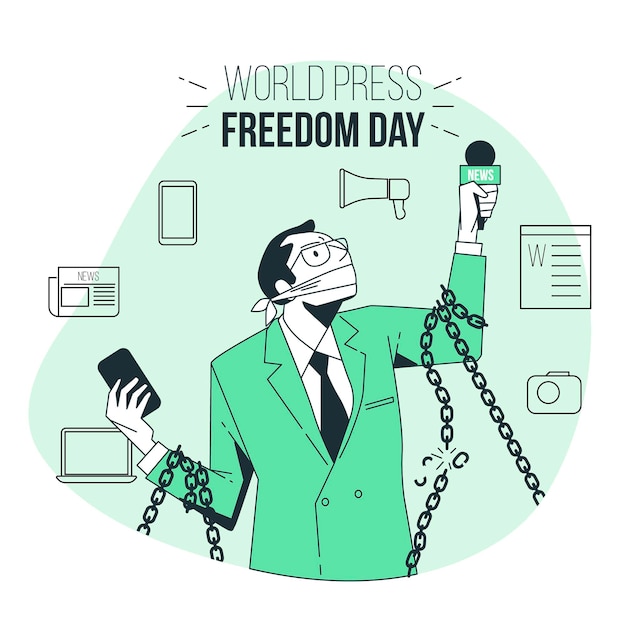 Vector gratuito ilustración del concepto del día mundial de la libertad de prensa