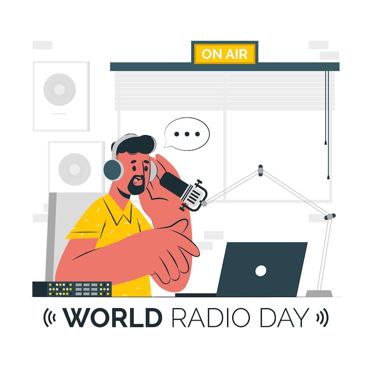 Vector gratuito ilustración del concepto del día mundial de la radio
