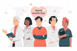 Vector gratuito ilustración del concepto del día mundial de la salud