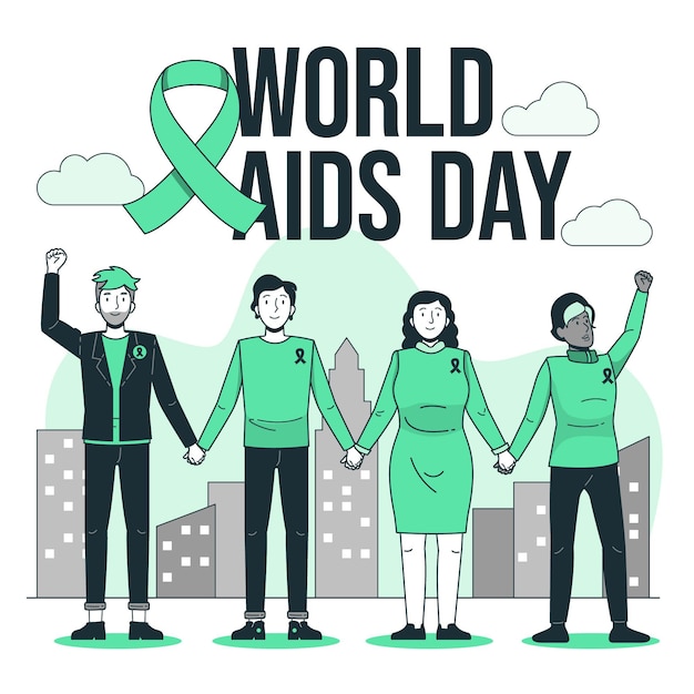 Ilustración del concepto del día mundial del sida