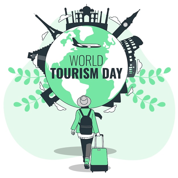 Ilustración del concepto del día mundial del turismo