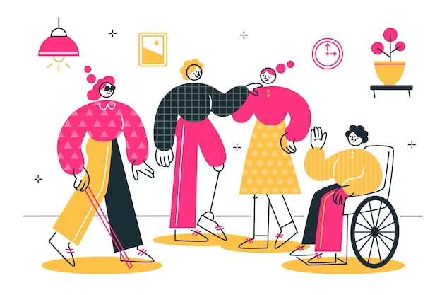 Vector gratuito ilustración del concepto de día de las personas con discapacidad