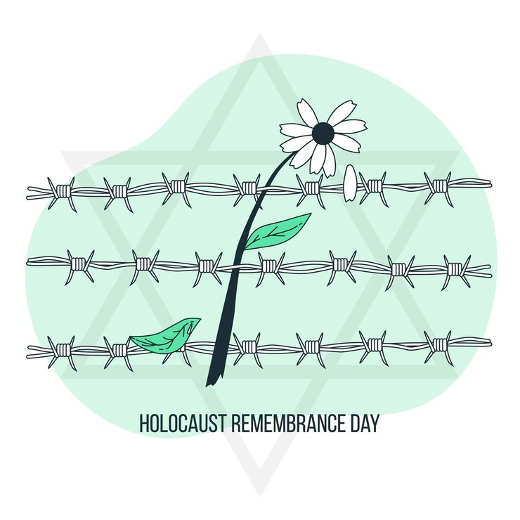 Vector gratuito ilustración del concepto del día del recuerdo del holocausto