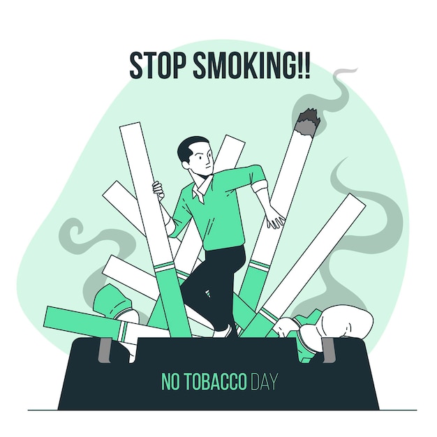 Vector gratuito ilustración del concepto del día sin tabaco